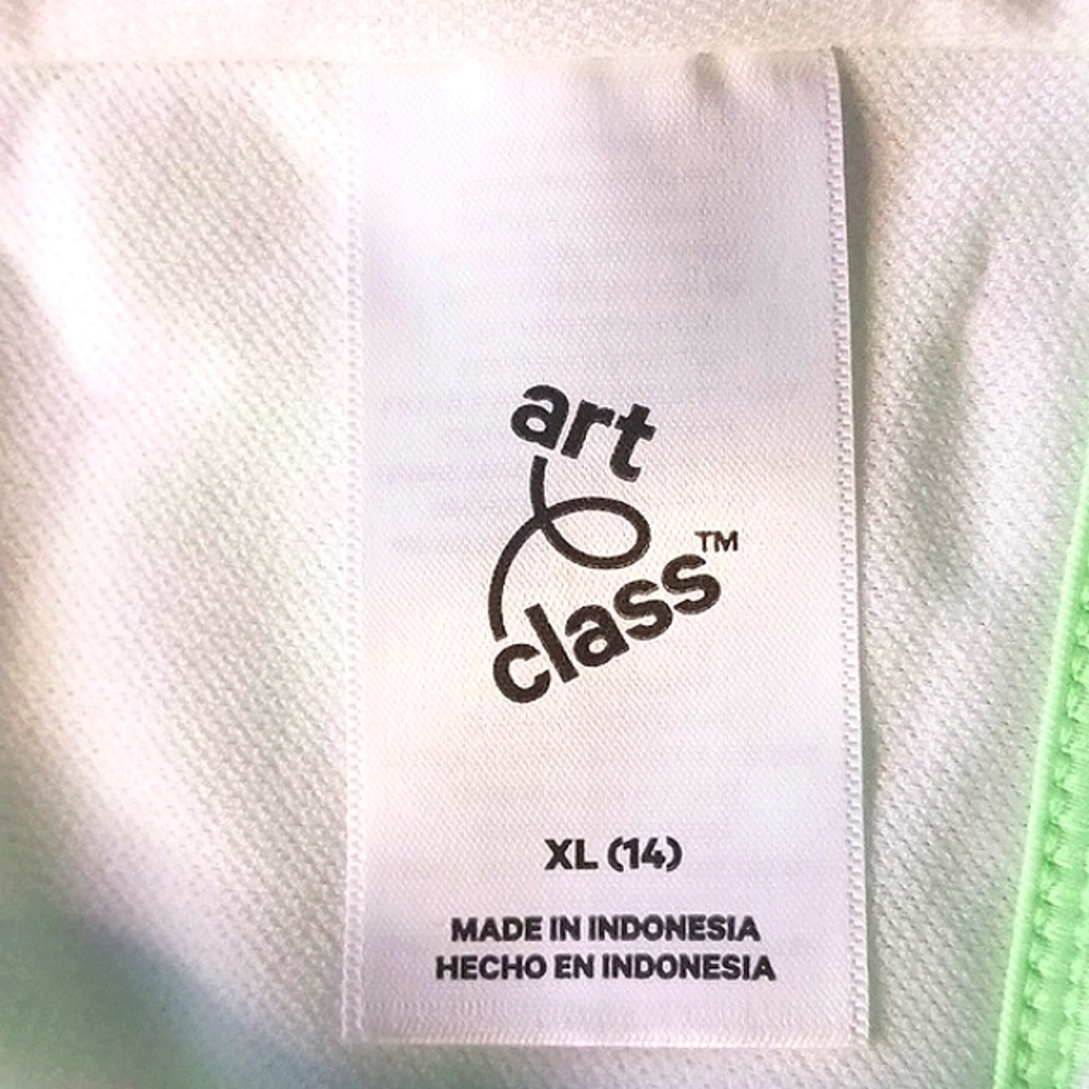 ART Class Girl's Fully Lined One Piece Swimsuit Neon Green/White Size XL - Picture 10 of 14